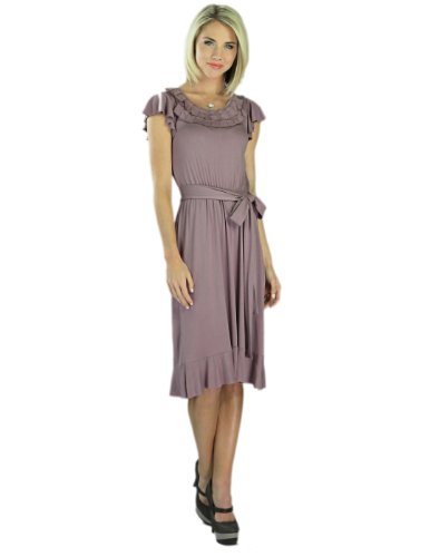 Mikarose Knee-Length Short Sleeve Spring Dress- Karissa Lilac, Size XS-2XL(0-20)