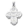 24in Rhodium-plated Large Four Way Cross Necklace