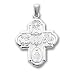 24in Rhodium-plated Large Four Way Cross Necklace