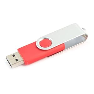 1GB Red USB2.0 Flash Drive Swivel Design