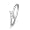 Sterling Silver Round Diamond Three Stone Bypass Fashion Ring (1/10 cttw)