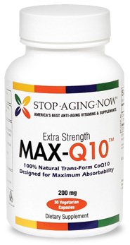 MAX-Q10® 100 mg Per Capsule of Trans-Form CoQ10 from Kaneka Q10 | 60 Veggie Caps. Made in the USA.
