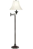 Wentworth Swing Arm Floor Lamp 58h Brnshd Bronze