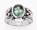 Mens Large Green Topaz Gemstone Sterling Silver Ring (Size 6,7,8,9)
