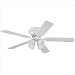 Bundle-16 52 Contempra IV Ceiling Fan in White (3 Pieces) Finish: White with White / White Washed Pine Blades, Glass Type: Frosted Ribbed Shade