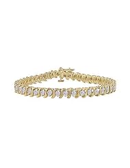 Diamond S Bracelet 14K Yellow Gold - 3.00 CT Diamonds