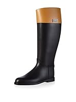 Aigle Botas de agua (Negro / Camel)