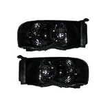 Dodge Ram Real Smoked Headlight Set Black Housing With Free Xenon Bulbs Pair New by Headlights Depot