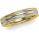 14K Two-Tone Gold Comfort Fit Wedding Band For Men and Women - Sizes 3 - 14