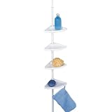 Wenko 3208010100 Teleskop-Duschecke Easy - 4 Ablagen, 8 Haken, Aluminium, Kunststoff, 26 x bis 265 x 19.5 cm, Rohr-� 1,9 cm, wei�von "Wenko"