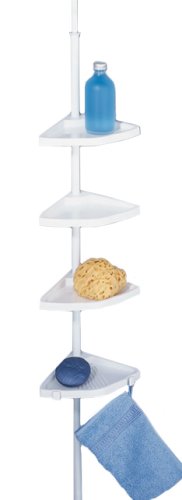 Wenko 3208010100 Teleskop-Duschecke Easy - 4 Ablagen, 8 Haken, Aluminium, Kunststoff, 26 x bis 265 x 19.5 cm, Rohr-&Oslash; 1,9 cm, wei&szlig;