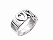 SilverBin Sterling Silver High Polish Cutout Love Heart Large Band Ring