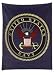 Navy Blue US Navy Military Insignia Fleece Blanket