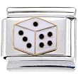 White Dice Italian Charm