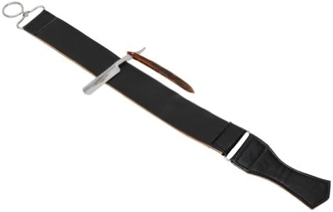 5" Straight Folding Razor Wood Handle & Sharpening Leather Strop Shaving Combo