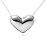 Sterling Silver Puffed Heart Pendant, 16"
