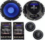 Crunch 13cm 2-Wege Komponenten System, 80/160W, 4 Ohm, 25mm Neodym Hochtöner, 12dB Frequenzweiche, Einbautiefe 65mm (Tieftöner)