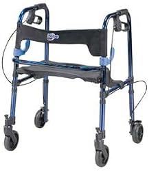 Clever-Lite Folding Walker With Seat And Loop Locks