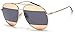 GAMT Double Color Aviator Sunglasses For Men Gold Frame Grey Lens