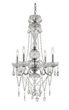 IMAGE OF Trans Globe HL-4 SL Versailles HL - Four Light Chandelier, Silver Finish with Bohemian Crystal