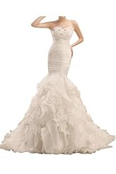 Strapless Beaded Lace-Up Off the Shoulder Organza/Polyester  Dress