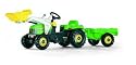 Rolly Kid Tractor with Frontloader & Trailer - Green