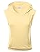 J.TOMSON Women's Basic Sleeveless Hoodie Vest Tank Top with Kangaroo Pocket