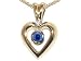 0.43 cts Genuine Sapphire and Diamond Heart Shaped Pendants - 14kt White or Yellow Gold