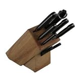Victorinox 48890 Block Set, 8 Pc., Black POM Handles, Oak Block