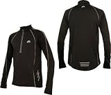 Mens BLACK More Mile Long Sleeved Thermal Hi-Viz running top