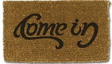 Coir Doormats - Unique Ambigram "Come-in" "Go-away" Coco Door Mat