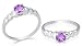 Round Cut Amethyst Ring Sterling Silver Size 7