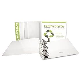 Earth`s Choice Biodegradable AngleD Ring View Binder 2 White