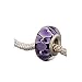 Believe Beads© 1x Purple Flower Silver Plated glass Charm Bead will fit Pandora/Troll/Chamilia Style Charm Bracelet