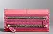 Coach Bonnie Leather Zip Slim Envelope Wallet 42541 Coral Pink