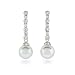 Eve's Addiction Sterling Silver Elegant Pearl Drop CZ Earrings