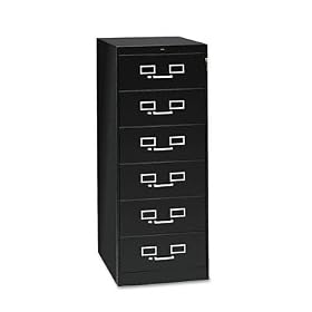 6-Drawer Multimedia Cabinet for 6 x 9 Cards by Tennsco