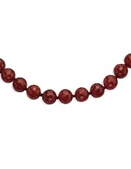 Sterling Silver 18in 10-10.5mm Faceted Carnelian Pearl Necklace.