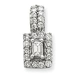 31H3vlcYR7L. SL160  14k White Gold Emerald Cut Diamond Pendant