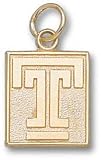 Temple Owls Solid 10K Gold ''T'' Square 1/2'' Pendant
