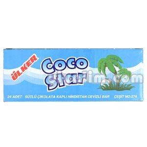 Coconut Chocolate Bar Covered with Milk Chocolate (Box 24 Piece) by Ulker