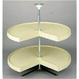 <b>24" Diameter Pie-Cut Lazy Susan Polymer Set Almond</b>