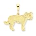14k Border Collie Pendant