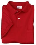 Stedman by Hanes Jersey Knit Sport Shirt with Pocket Red-L