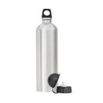 PMCI 34 Oz. (1 liter) Satin Finish Stainless Steel Reusable Water Bottle with Sport Cap and Loop Cap