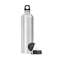 PMCI 34 Oz. (1 liter) Satin Finish Stainless Steel Reusable Water Bottle with Sport Cap and Loop Cap
