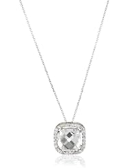Kalan by Suzanne Kalan White Topaz Cushion Cut Necklace