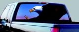 Exterior Mounted See-Thru Window Graphics - American Bald Eagle 65 x 23.5