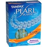 Tampax Pearl Tampons With Plastic Applicator, Super Plus Absorbency, Unscented - 18 each