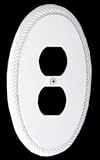 Review Renovator's Supply  / Wall Plates White Solid Brass, Oval Braided, Single Outlet wall plate